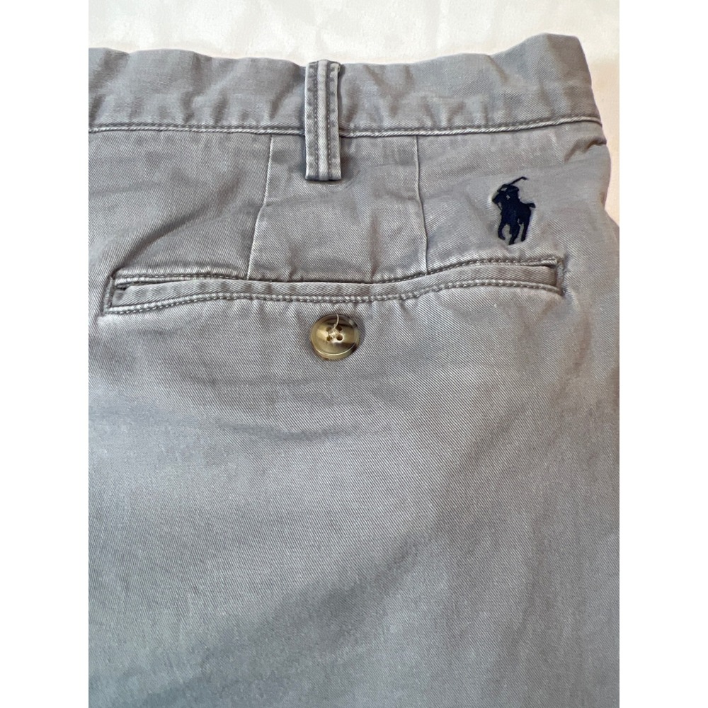 Polo Ralph Lauren Men Grey Stretch Classic Fit Chino Shorts Size 38 Cotton Twill